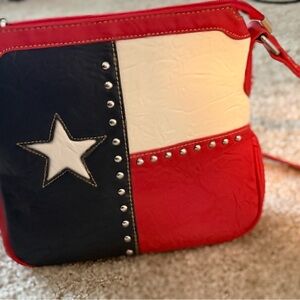 Montana West - Texas Patriotic Crossbody Bag in Red, Black, and Cream
